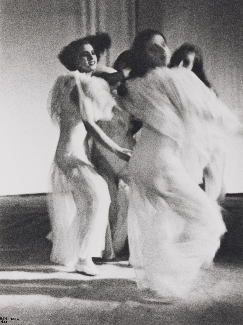 ILSE BING (1899-1998) Four Dancers in the Ballet Errante, Paris. 1933; printed 1985.: ILSE BING (1899-1998) Four Dancers in the Ballet Errante, Paris. 1933; printed 1985. Silver print, the image measuring 13⅝x10¼ inches (34.6x26 cm.), the sheet 14x11 inches (35.6x27.9 cm.),