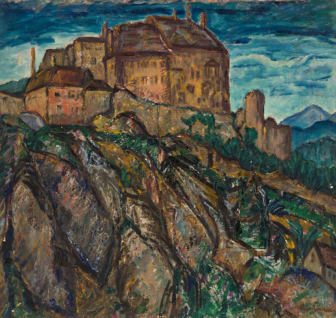 ARNOLD FRIEDMAN (1874 - 1946, AMERICAN) Landscape with Village and Houses.: ARNOLD FRIEDMAN (1874 - 1946, AMERICAN) Landscape with Village and Houses. Oil on canvas. Signed, Friedman, lower right. Signed, A. Friedman, on verso. 25¾x27¾ inches. Provenance: Arnold