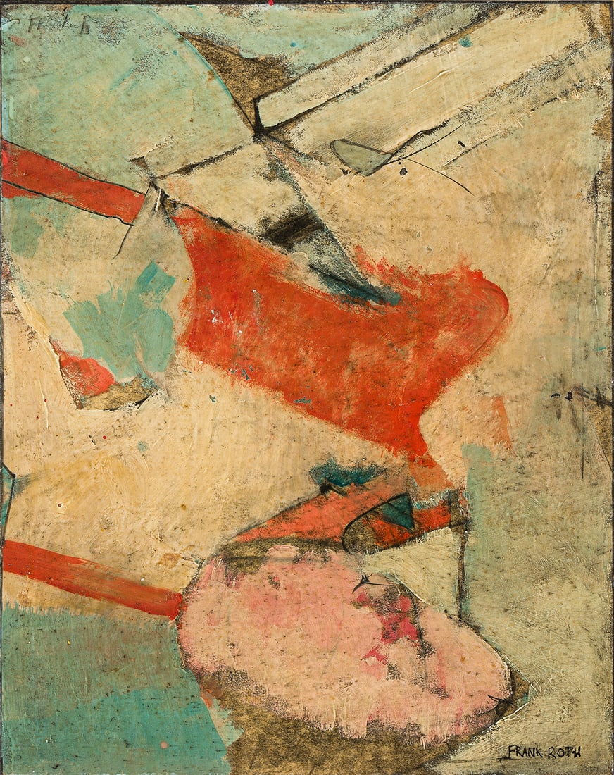 FRANK ROTH (1936 - 2019, AMERICAN) Untitled.: FRANK ROTH (1936 - 2019, AMERICAN) Untitled. Oil and wax medium on paper, circa 1962. Signed, Frank Roth, lower right. 280x215 mm; 11x8½ inches. Provenance: The estate of the artist; Private co