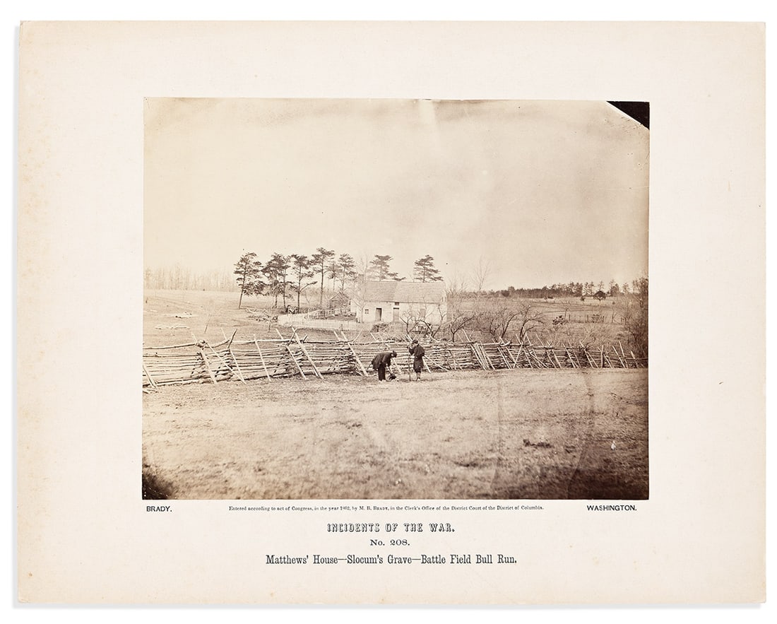 (CIVIL WAR--PHOTOGRAPHY.) Group of 3 mounted photographs from Mathew Brady's "Incidents of the War." (1 of 4)
