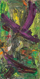 LOUISE FISHMAN (1939 - 2021) As You Like It.: LOUISE FISHMAN (1939 - 2021) As You Like It. Oil on linen canvas, 1985. 460x230 mm; 18x9 inches. Signed, titled, and dated in felt-tip pen, verso. Provenance Baskerville + Watson, New York. Purchased