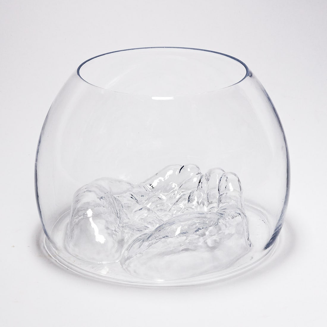 DO-HO SUH (1962 - ) Untitled (Bowl with Hands).: DO-HO SUH (1962 - ) Untitled (Bowl with Hands). Hand-blown glass bowl, 2004. 170x241 mm; 6¾x9½ inches. Hand-blown by Punxsutawney Tile & Glass Company, Pennsylvania. Published by The Pet