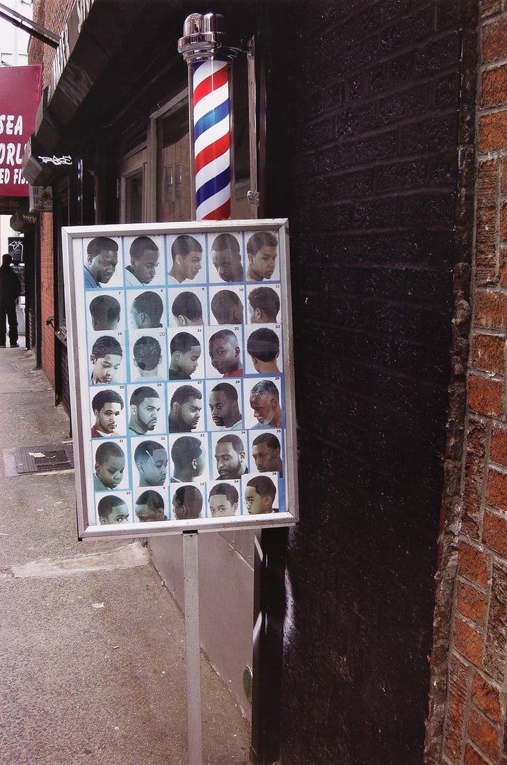GLENN LIGON (1960 - ) Untitled (Barbershop).: GLENN LIGON (1960 - ) Untitled (Barbershop). Offset color lithograph, 2009. 482x330 mm; 19x13 inches (sheet), full margins. Signed and numbered 27/50 in silver felt-tip pen, verso. From Circle Jerk, w
