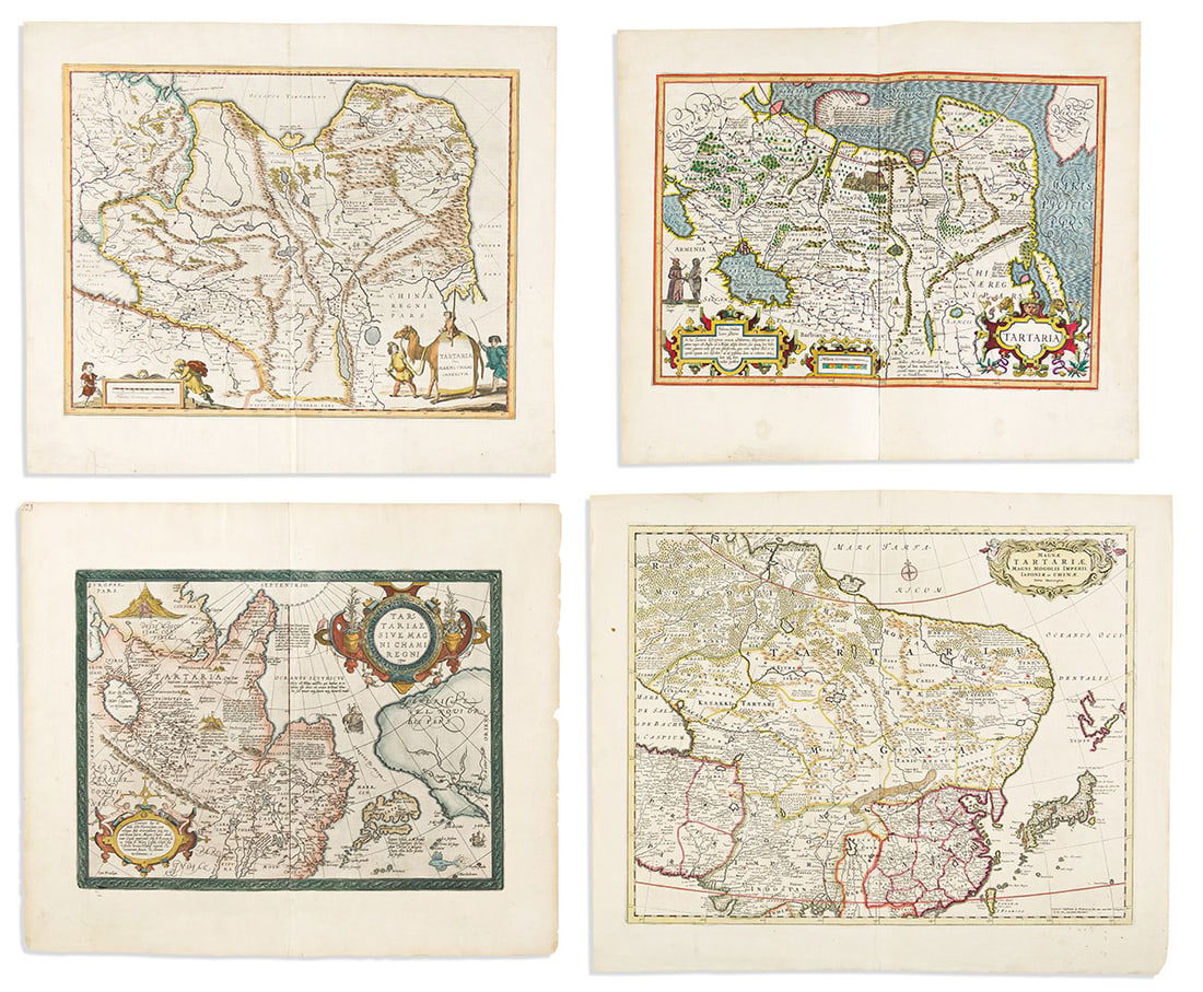 (TARTARY.) Large group 24 of seventeenth-and-eighteenth-century engraved maps of northern Asia. (1 of 4)