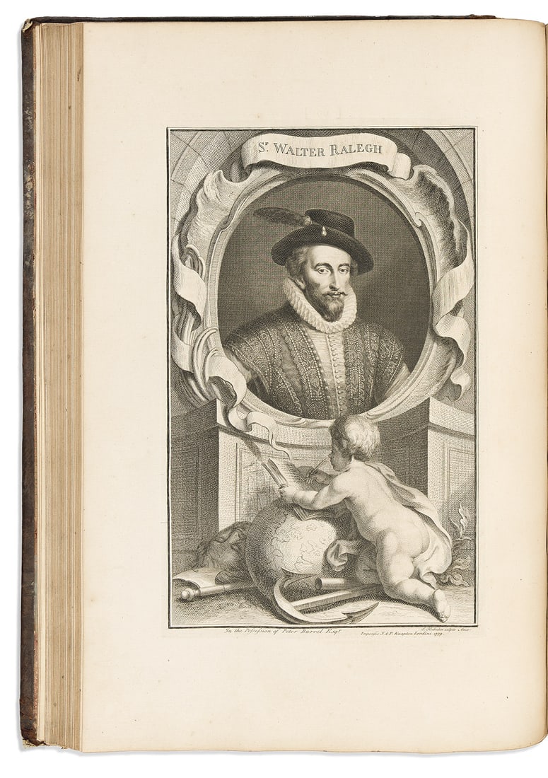 (PORTRAITS.) Thomas Birch. The Heads of Illustrious Persons of Great Britain.: (PORTRAITS.) Thomas Birch. The Heads of Illustrious Persons of Great Britain. 108 finely engraved portraits by Houbraken and Vertue, title-page with engraved vignette. Large folio, 21x14 inches, conte