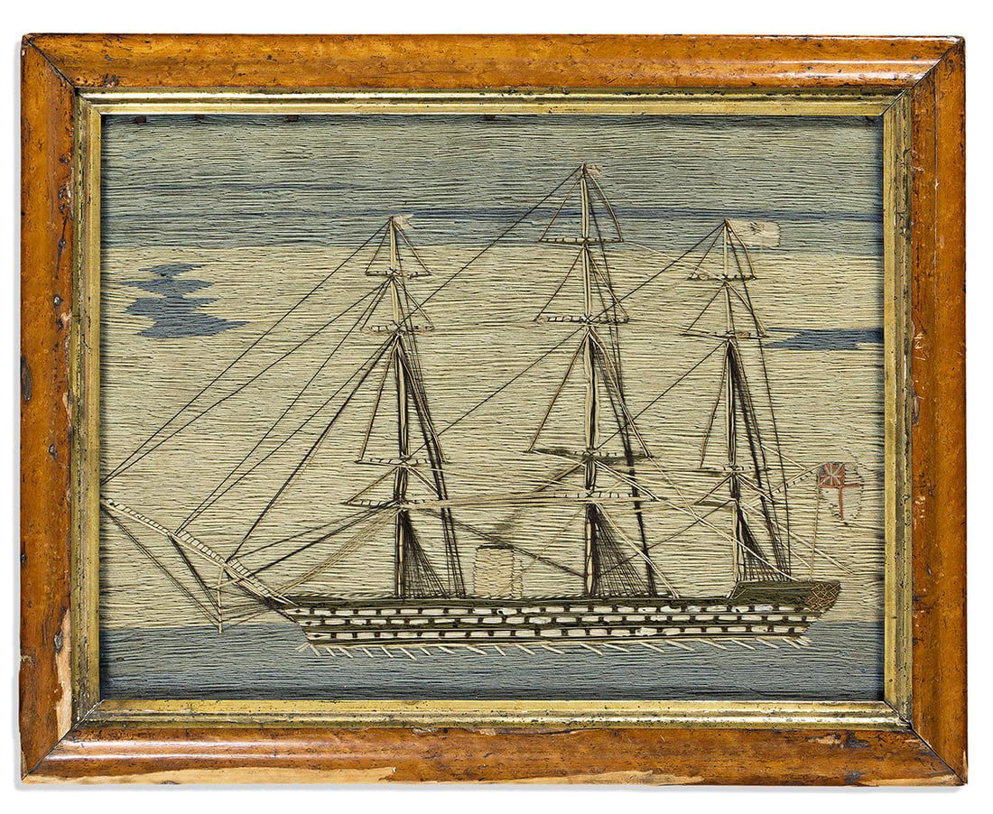 (FOLK ART -- MARINE.) Large 19th-century British Naval "Woolie". (1 of 1)