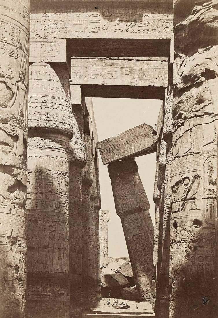 ANTONIO BEATO (circa 1835-1906) Karnak, Interieur de la salle, Egypt. Circa 1875. (1 of 1)