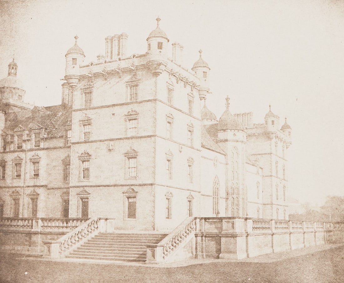 WILLIAM HENRY FOX TALBOT (1800-1877) Heriot's Hospital, Edinburgh. 1844.: WILLIAM HENRY FOX TALBOT (1800-1877) Heriot's Hospital, Edinburgh. 1844. Salted paper print, the image measuring 6⅝x8 inches (16.8x20.3 cm.), the sheet 7¼x9 inches (18.4x22.9 cm.), with the