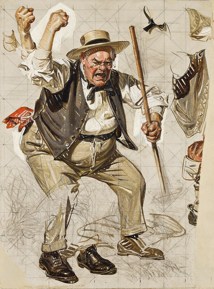 JOSEPH CHRISTIAN LEYENDECKER (1874-1951) Shoo Chickens! (1 of 1)