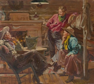 HAROLD ANDERSON (1894-1973) Cowboy lounge.