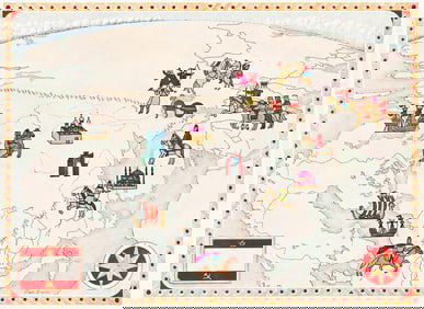 PAUL DAVIS (1938- ) Map of Russia with Czars.