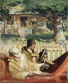 CLARK FAY (1894-1956) Couple in roadster.
