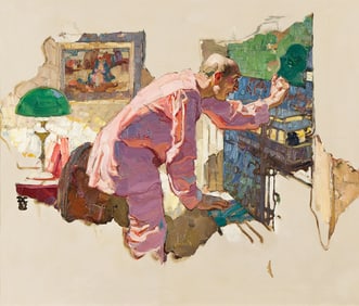 DEAN CORNWELL (1892-1960) "A noisy street car disturbed his sleep."
