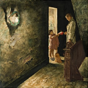 SPENCER DOUGLASS CROCKWELL (1904-1968) "'Merry Christmas,' she said, 'And don't be sad any more.