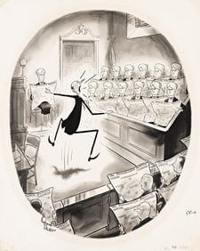 RICHARD DECKER (1907-1988) "Everybody Reads the Bulletin."