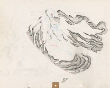 WALT DISNEY STUDIOS / FANTASIA Chernabog / Night on Bald Mountain Animation Drawing 1940.
