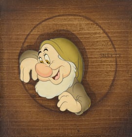 WALT DISNEY STUDIOS / SNOW WHITE Snow White and the Seven Dwarfs Sneezy Animation Cel.