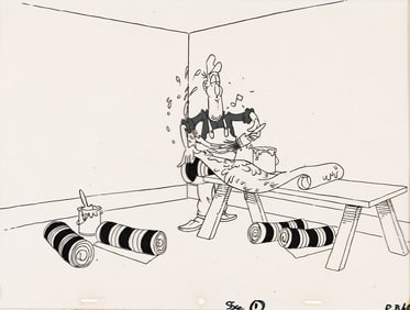 DON MARTIN / LEN LEWIS STUDIO / MAD MAGAZINE Wallpapering.