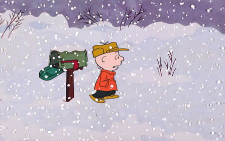 CHARLES SCHULZ / BILL MELENEDEZ / PEANUTS A Charlie Brown Christmas Animation Cel 1965.