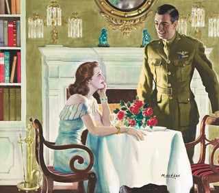 MANNING DE VILLENEUVE LEE (1894-1980) Nancy Barton and Major Bill Jerrold.
