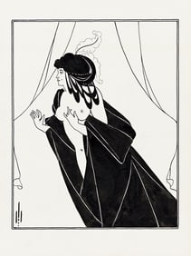 AUBREY BEARDSLEY (1872-1898) Woman with elaborate headdress.