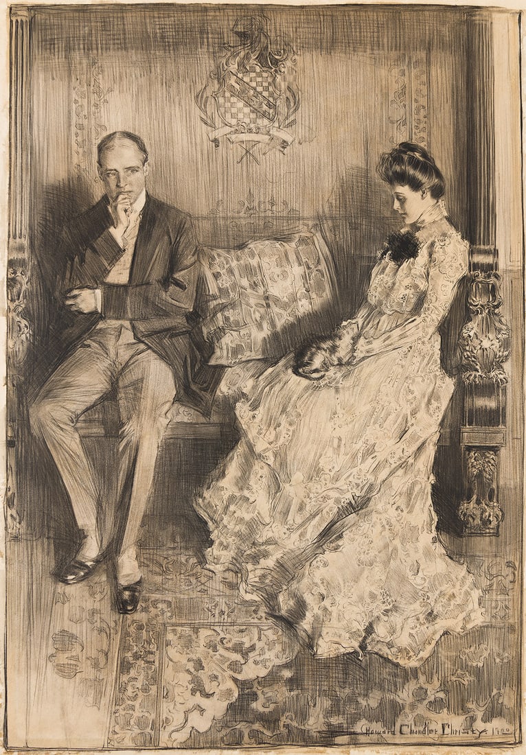 HOWARD CHANDLER CHRISTY (1872-1952) "She used to bore me awfully about you." (1 of 1)