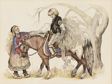 JAN BRETT (1949- ) Fritz the pony with city children.