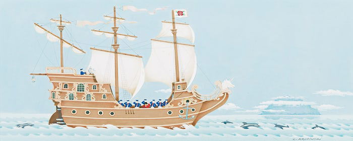 LORETTA KRUPINSKI (1940- ) "And on the sea sailed the navy."