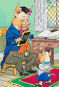 HARRY WOOLLEY (1880-1959) Pig tutor.