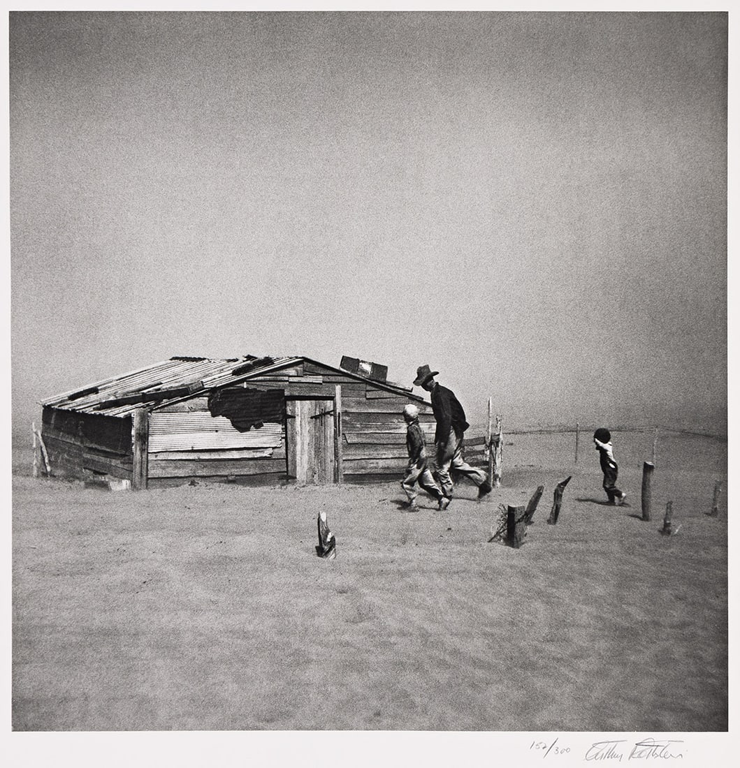 ARTHUR ROTHSTEIN (1915 - 1985) Dust storm, Cimarron County, Oklahoma. 1936; printed circa 1980.: ARTHUR ROTHSTEIN (1915 - 1985) Dust storm, Cimarron County, Oklahoma. 1936; printed circa 1980. Silver print, the image measuring 483 mm; 19 inches square, the sheet 610x508 mm; 24x20 inches, with Rot
