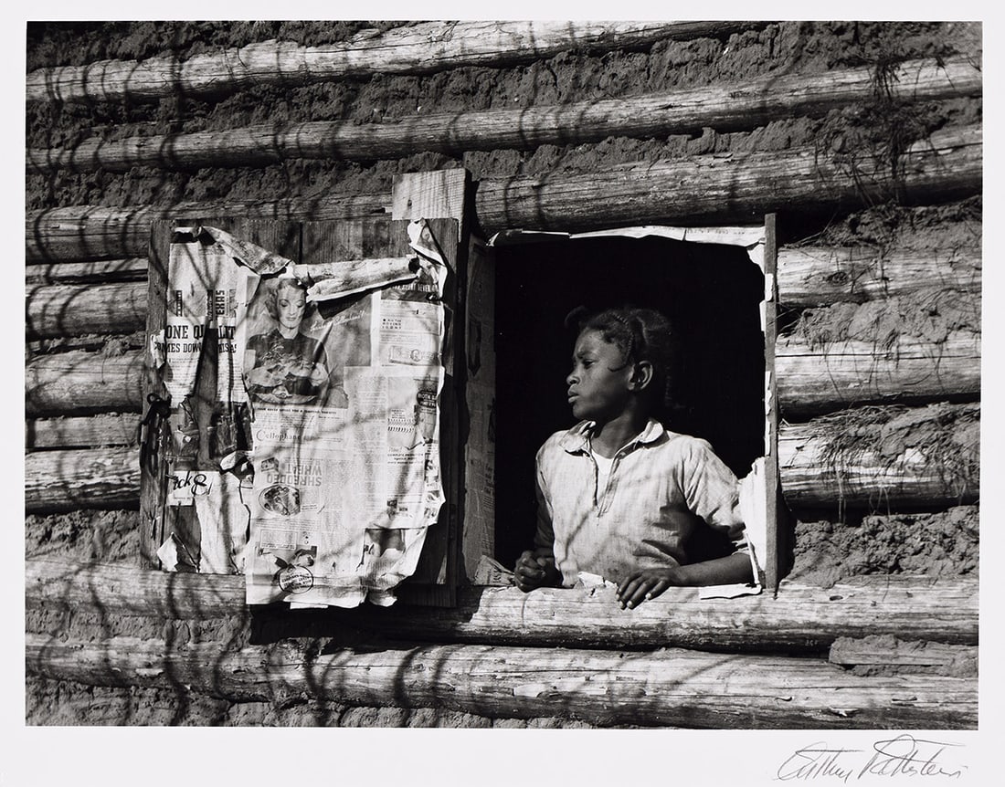 ARTHUR ROTHSTEIN (1915 - 1985) Girl at Gees Bend, Alabama. 1937; printed circa 1980.: ARTHUR ROTHSTEIN (1915 - 1985) Girl at Gees Bend, Alabama. 1937; printed circa 1980. Silver print, the image measuring 229x305 mm; 9x12 inches, the sheet 279x355 mm; 11x14 inches, with Rothstein's sig