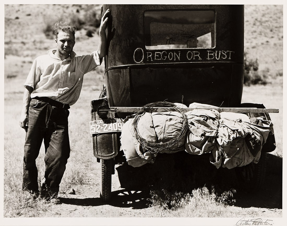 ARTHUR ROTHSTEIN (1915 - 1985) Vernon Evans, migrant from South Dakota - Montana. July 1936: ARTHUR ROTHSTEIN (1915 - 1985) Vernon Evans, migrant from South Dakota - Montana. July 1936; printed circa 1980. Silver print, the image measuring 254x330 mm; 10x13 inches, the sheet 279x355 mm; 11x14