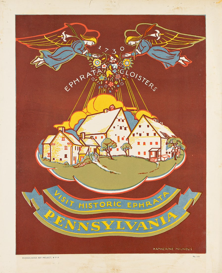 KATHERINE MILHOUS (1894 - 1977) Pennsylvania / Visit Historic Ephrata. (1 of 1)