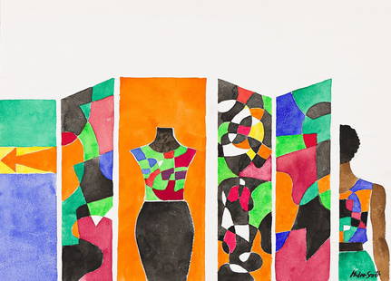HUGHIE LEE-SMITH (1915 - 1999) Untitled (Mannequin).: HUGHIE LEE-SMITH (1915 - 1999) Untitled (Mannequin). Watercolor on paper, 1993-94. 279x381 mm; 11x15 inches. Signed in ink, lower right. Provenance Stella Jones Gallery, New Orleans, Louisiana (label)