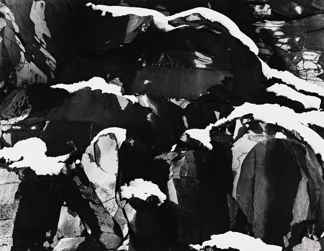 BRETT WESTON (1911-1993) Snow on Rock Wall, The Dalles, from the Oregon Portfolio. 1970; printed (1 of 1)