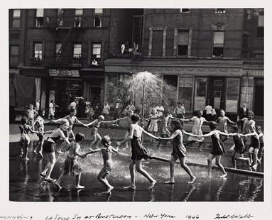 TODD WEBB (1905-2000) LaSalle Street, Harlem, N.Y. 1946; printed before 1976.: TODD WEBB (1905-2000) LaSalle Street, Harlem, N.Y. 1946; printed before 1976. Silver print, the image measuring 9⅜x12¼ inches (23.8x31.1 cm.), the sheet 11x14 inches (27.9x35.6 cm.), with W