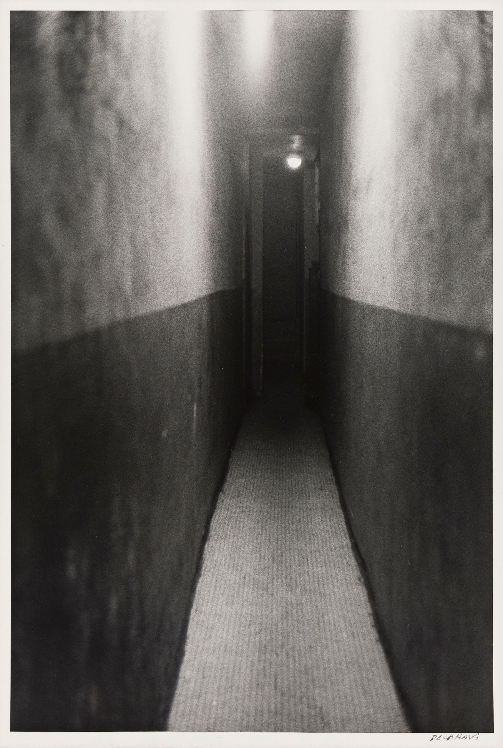 ROY DECARAVA (1919-2009) Hallway, New York. 1953.: ROY DECARAVA (1919-2009) Hallway, New York. 1953. Silver print, the image measuring 13¼x9 inches (63.5x22.9 cm.), the sheet 14x11 inches (35.6x27.9 cm.), with DeCarava's signature in ink on recto