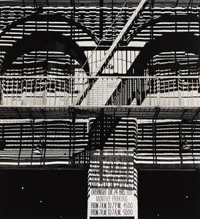RALPH STEINER (1899-1986) Fire escape. 1965; printed 1980.: RALPH STEINER (1899-1986) Fire escape. 1965; printed 1980. Silver print, the image measuring 8⅜x7½ inches (21.3x19.1 cm.), the sheet slightly larger, with Steiner's signature and negative a