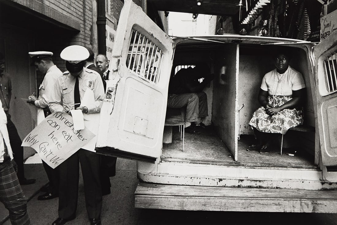 BRUCE DAVIDSON (1933- ) Alabama, from Time of Change. 1963.: BRUCE DAVIDSON (1933- ) Alabama, from Time of Change. 1963. Silver print, the image measuring 8x11⅞ inches (20.3x30.2 cm.), the sheet 11x14 inches (27.9x35.6 cm.), with Davidson's signature (twi