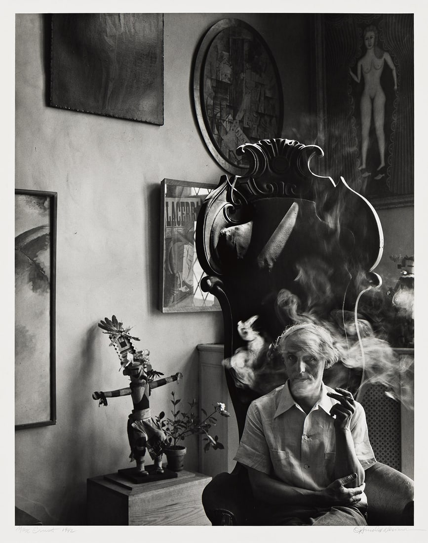 ARNOLD NEWMAN (1918-2006) Max Ernst. 1942; printed 1970s.: ARNOLD NEWMAN (1918-2006) Max Ernst. 1942; printed 1970s. Silver print, the image measuring 12½x9¾ inches (31.7x24.8 cm.), the sheet 14x11 inches (35.6x27.9 cm.), with Newman's signature, ti