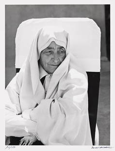 TODD WEBB (1905-2000) Georgia O'Keeffe. 1962; printed 1984.: TODD WEBB (1905-2000) Georgia O'Keeffe. 1962; printed 1984. Silver print, the image measuring 11½x8½ inches (29.2x21.6 cm.), the sheet 13x11 inches (33x27.9 cm.), with Webb's signature, nega
