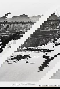 HENRI CARTIER-BRESSON (1908-2004) Behind the Gare St. Lazare. 1932; printed 1980s.: HENRI CARTIER-BRESSON (1908-2004) Behind the Gare St. Lazare. 1932; printed 1980s. Silver print, the image measuring 17⅝x11¾ inches (44.8x29.8 cm.), the sheet 19¾x15¾ inches (50.2