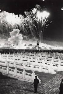 HENRI CARTIER-BRESSON (1908-2004) Fireworks seen from the Forbidden City, Beijing. 1958; printed: HENRI CARTIER-BRESSON (1908-2004) Fireworks seen from the Forbidden City, Beijing. 1958; printed 1970s. Silver print, the image measuring 12x8 inches (30.5x20.3 cm.), with Cartier-Bresson's credit sta