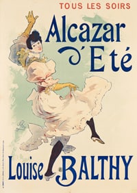 JULES CHÉRET (1836-1932). ALCAZAR D'ETÉ / LOUISE BALTHY. 1893. 48x34¼ inches, 122x87
