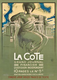 GEORGES DORIVAL (1879-1968). LA COTE / GRAND JOURNAL FINANCIER. 1910. 34x24¼ inches, 86½