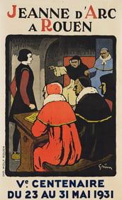 JULES ALEXANDRE GRÜN (1868-1938). JEANNE D'ARC A ROUEN. 1931. 37½x23 inches, 95¼