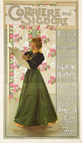 ATTRIBUTED TO LEOPOLDO METLICOVITZ (1868-1944). CORRIERE DELLE SIGNORE. Circa 1900. 68½x30½