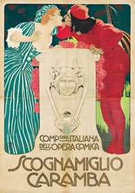 LEOPOLDO METLICOVITZ (1868-1944). SCOGNAMIGLIO CARAMBA. 1907. 79x55½ inches, 200½x141 cm.