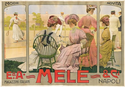 LEOPOLDO METLICOVITZ (1868-1944). E. & A. - MELE - & CI. NAPOLI. Billboard. 1907. 81x110¼