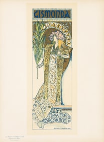 ALPHONSE MUCHA (1860-1939). GISMONDA. Maitres de l'Affiche pl. 27. 1896. 15¼x11¼ inches,